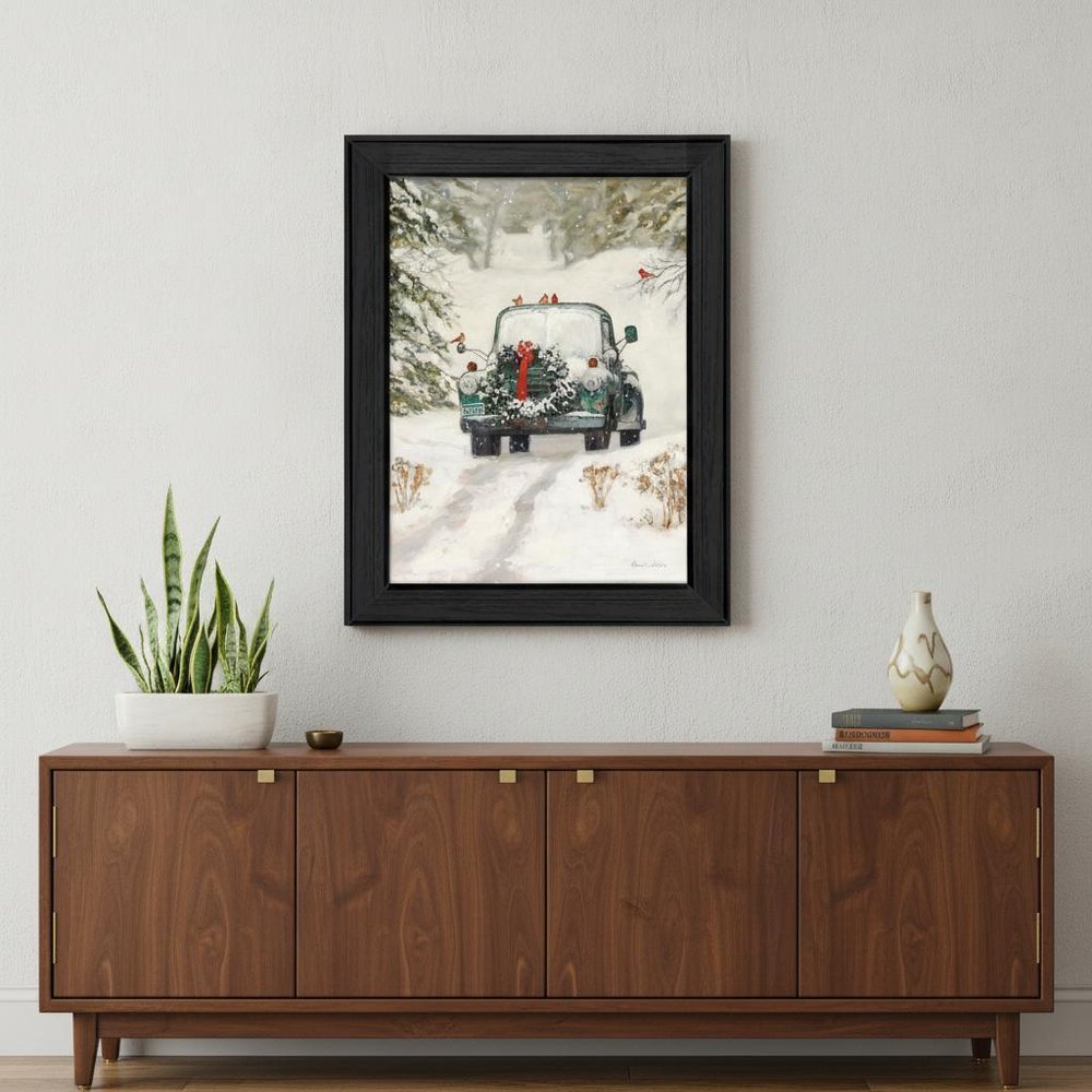 Winter Park 1 Black Framed Print Kitchen Wall Art in a home interior