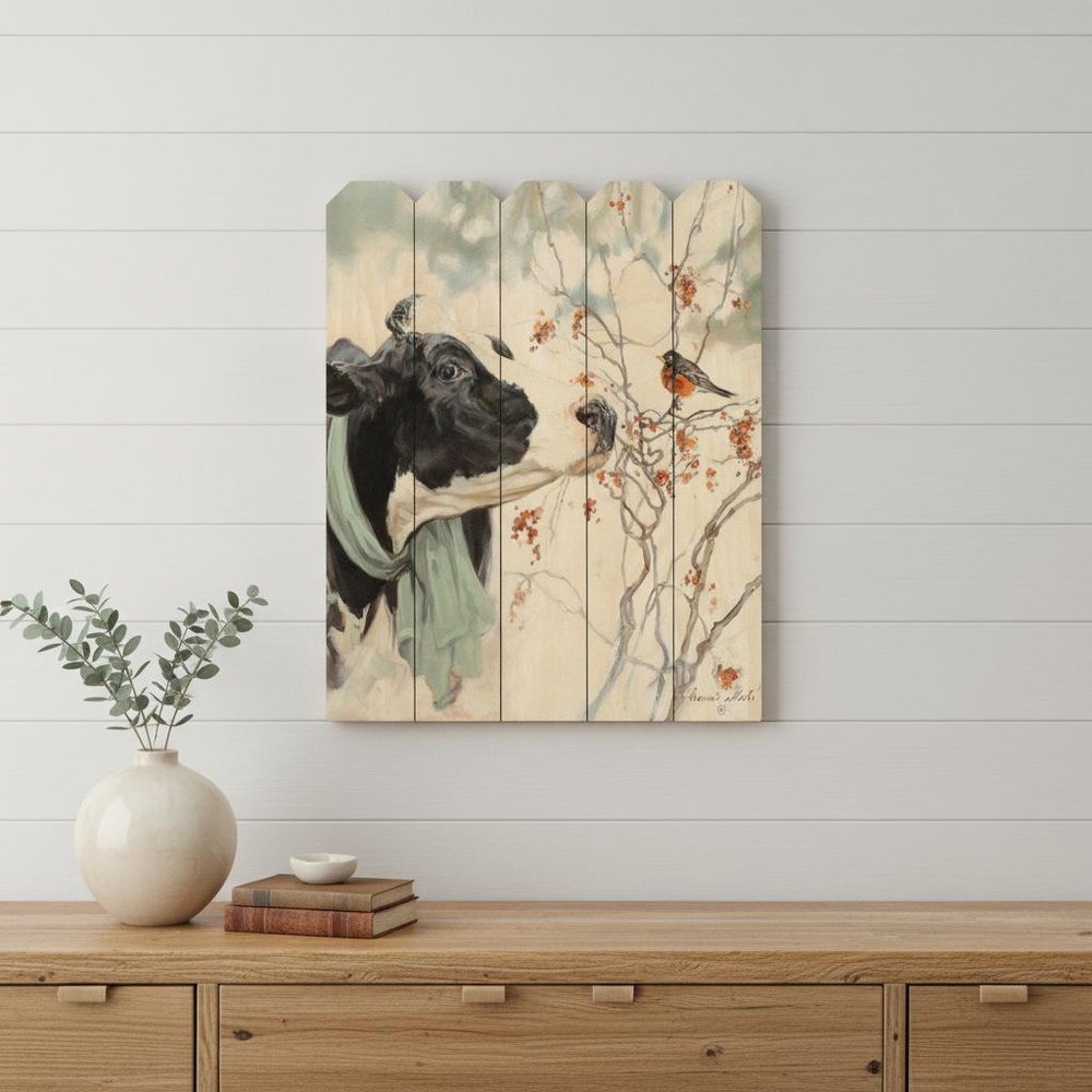 Winter Robin Unframed Print Wall Art in a home interior
