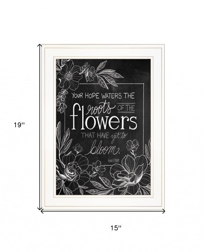 Yet to Bloom 3 White Framed Print Wall Art on a white background
