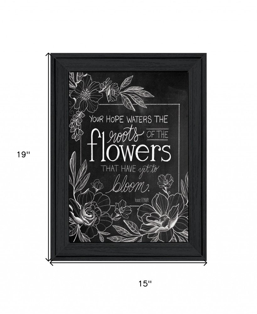Yet to Bloom 4 Black Framed Print Wall Art on a white background