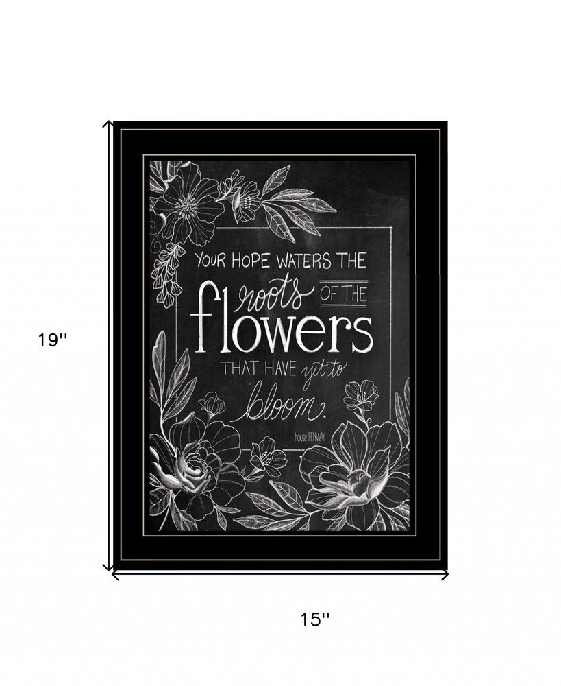 Yet to Bloom 1 Black Framed Print Wall Art on a white background