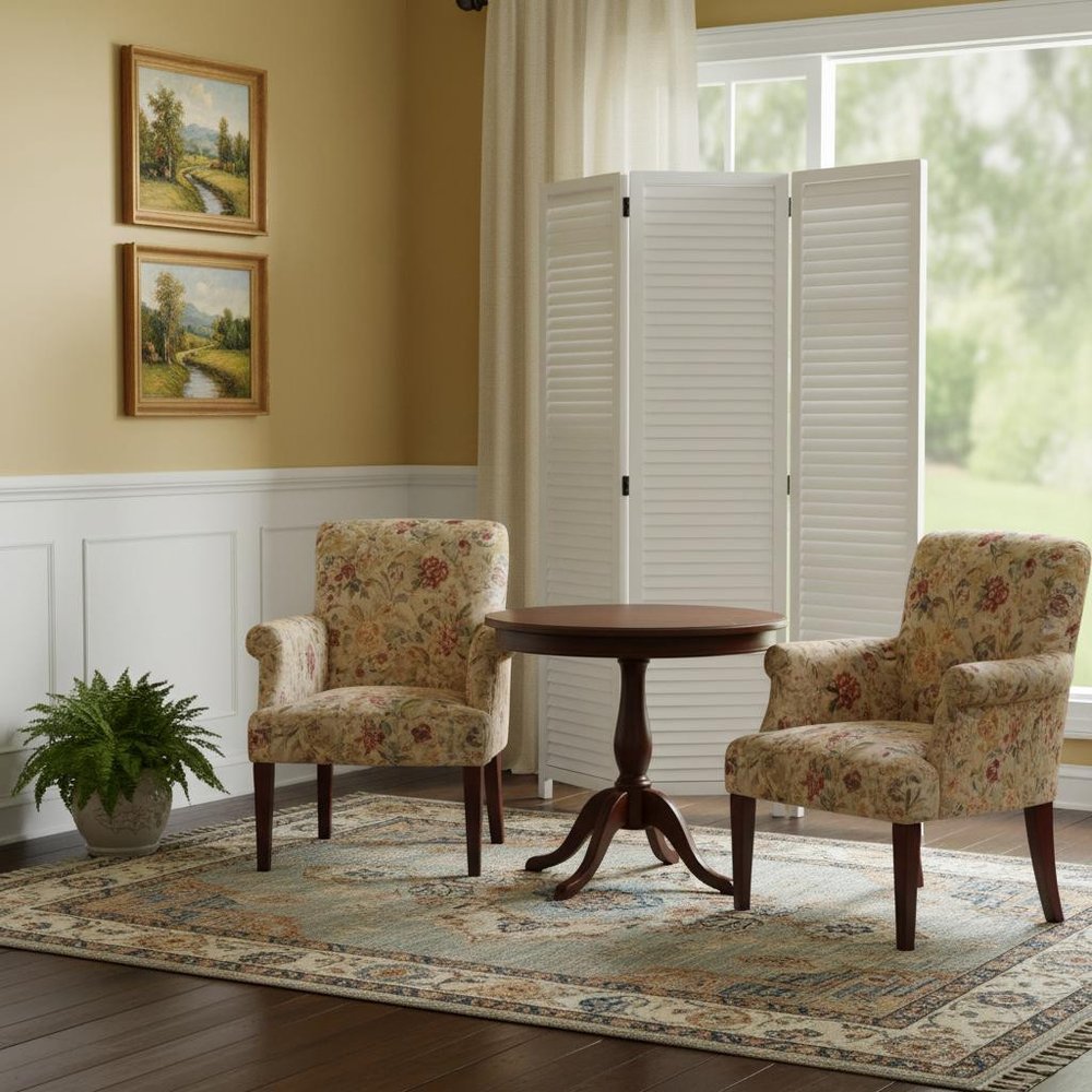 67" White Solid Wood Folding Three Panel Screen Room Divider