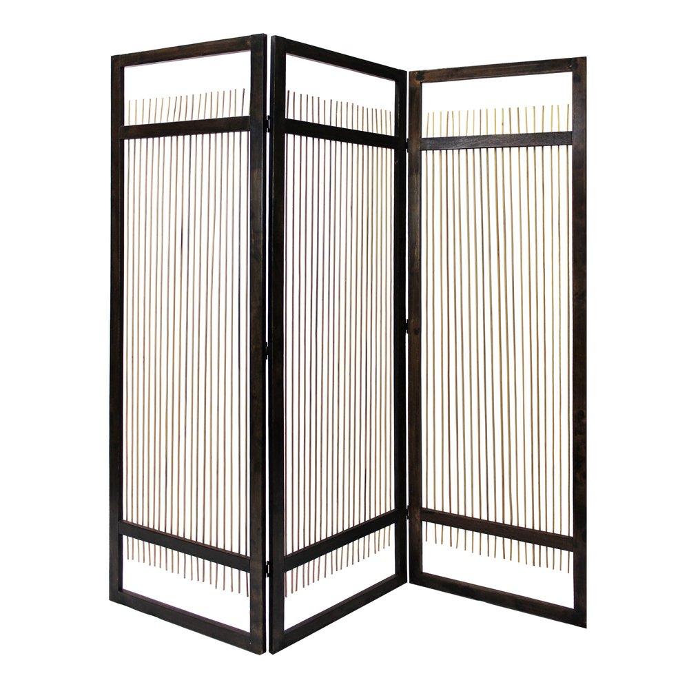 72" Brown Willow Panel Screen Room Divider
