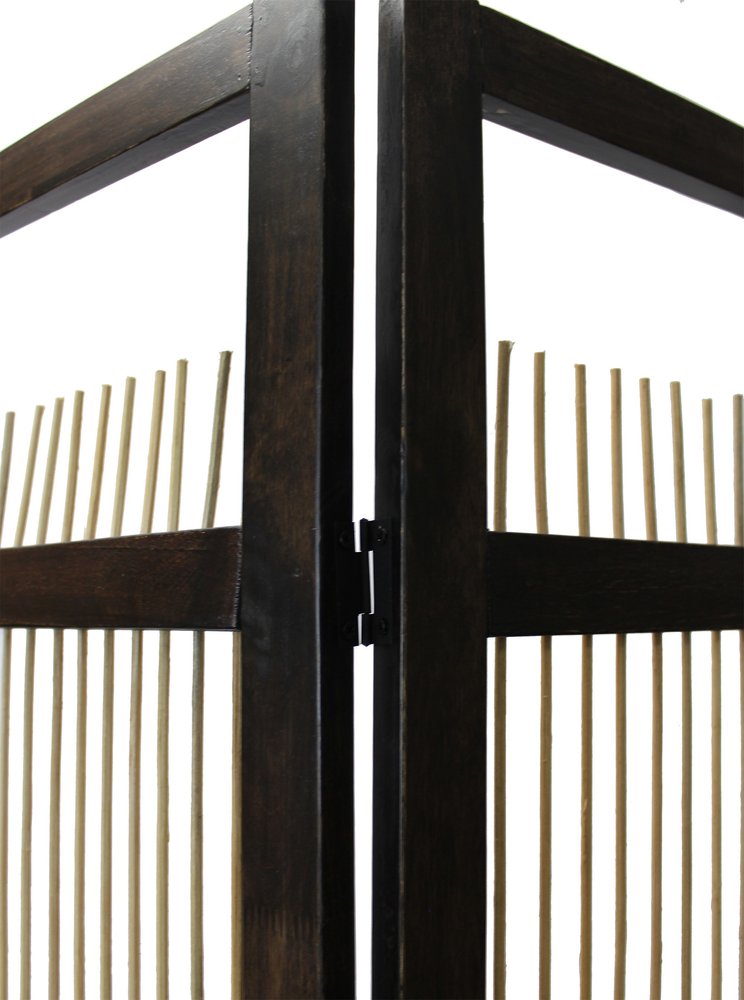 72" Brown Willow Panel Screen Room Divider