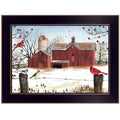 Winter Friends 1 Black Framed Print Wall Art on a white background