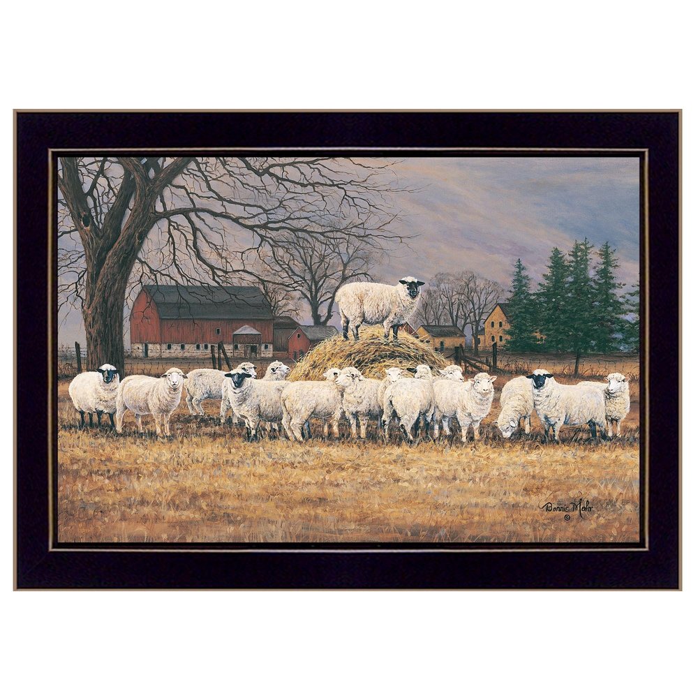 Wool Gathering 1 Black Framed Print Wall Art on a white background