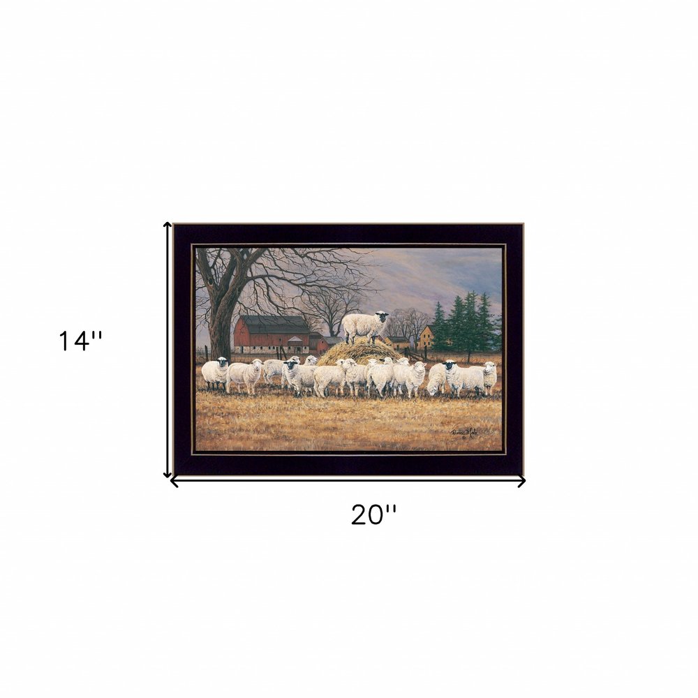 Wool Gathering 1 Black Framed Print Wall Art on a white background