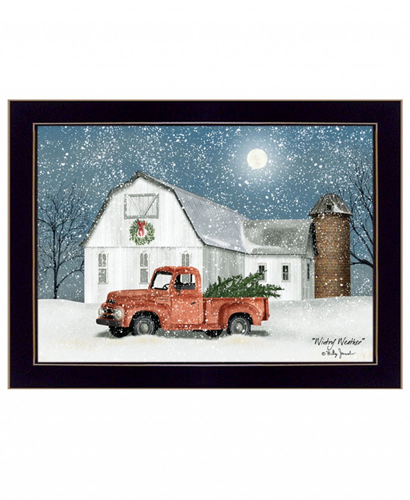 Wintry Weather 1 Black Framed Print Wall Art on a white background