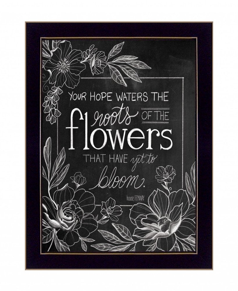 Yet to Bloom 4 Black Framed Print Wall Art on a white background