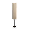 63" Black And Off White Column Floor Lamp With Off White Paper Rectangular Shade