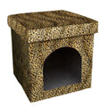 15" X 15" Dog Sofa Pet Bed. Dog bed isolated on a plain white background, showing a dark brown wood surface.