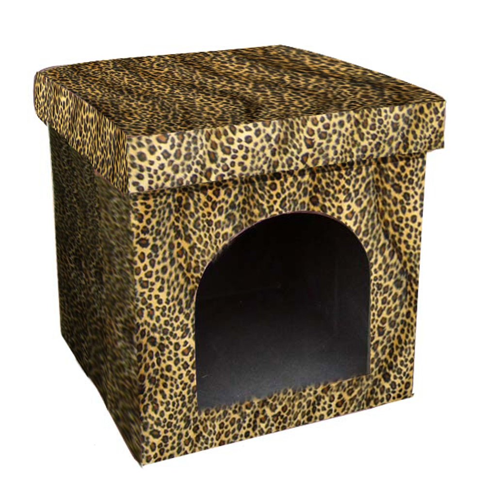 15" X 15" Dog Sofa Pet Bed. Dog bed isolated on a plain white background, showing a dark brown wood surface.