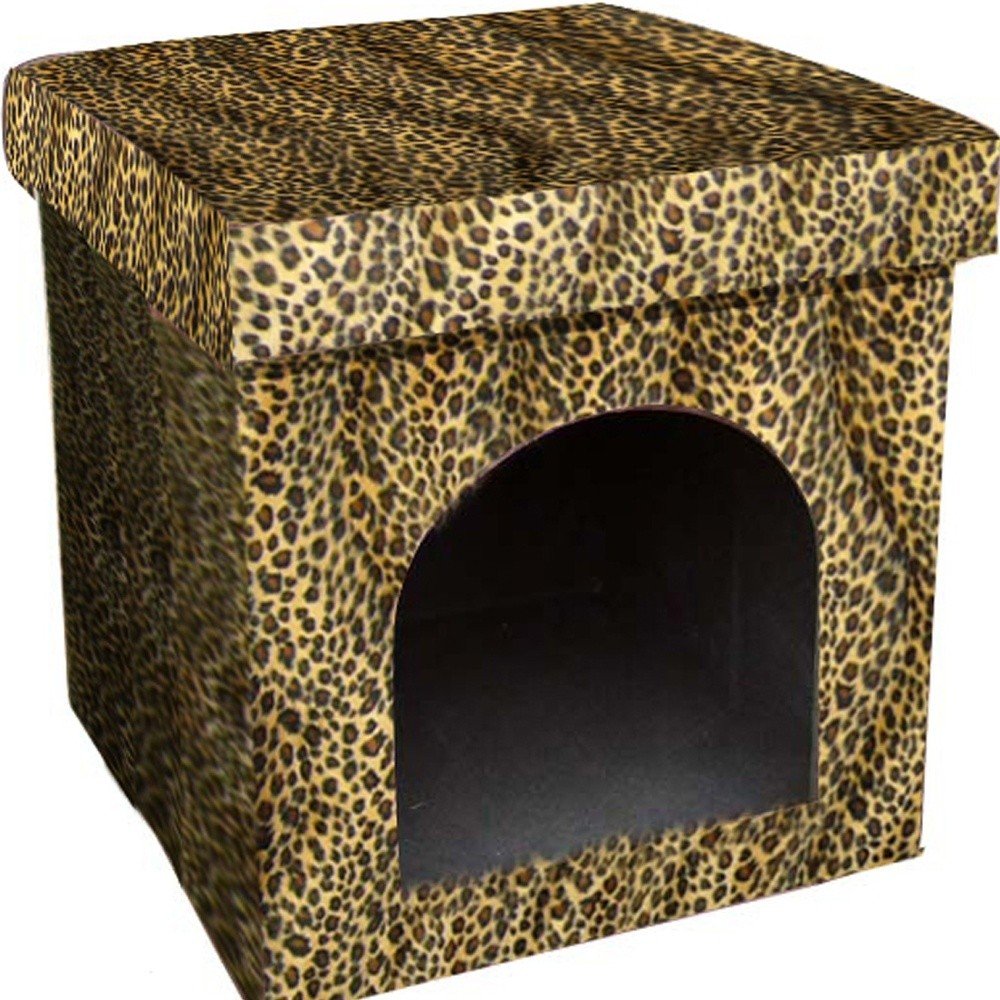 15" X 15" Dog Sofa Pet Bed. Dog bed isolated on a plain white background, showing a dark brown wood surface.