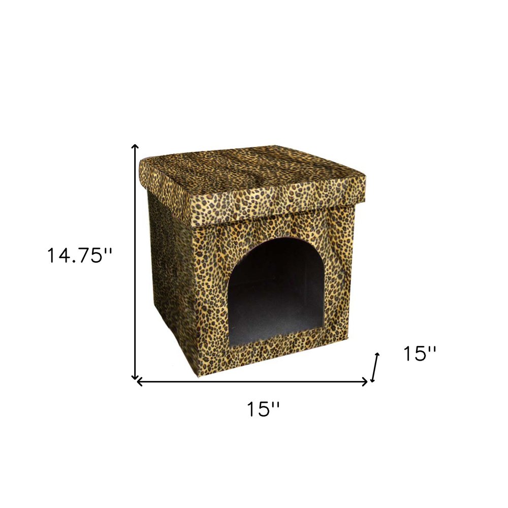 15" X 15" Dog Sofa Pet Bed. Dog bed isolated on a plain white background, showing a dark brown wood surface.