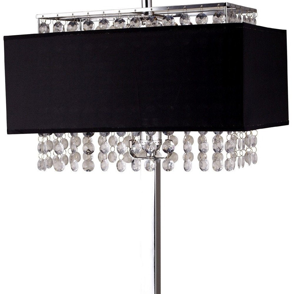 28" Silver Bedside Lamp With Shade. Lamp isolated on a plain white background, showing its silver color.