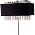 28" Silver Bedside Lamp With Shade. Lamp isolated on a plain white background, finished in silver.
