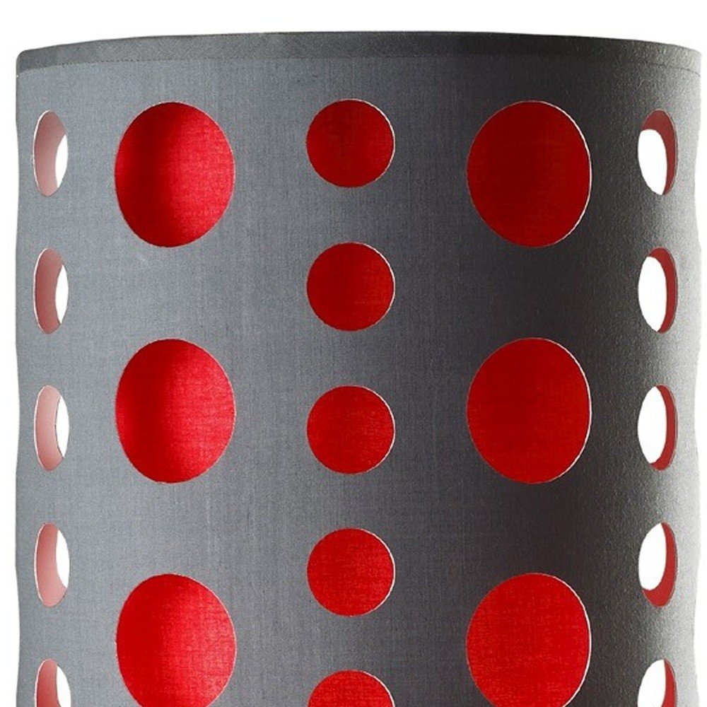 33" Gray and Red Mod Dot Novelty Table Lamp detail shot of the gray finish.