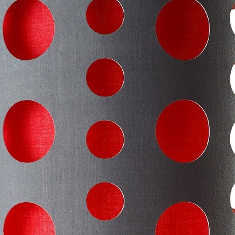 33" Gray and Red Mod Dot Novelty Table Lamp. Table lamp in gray.