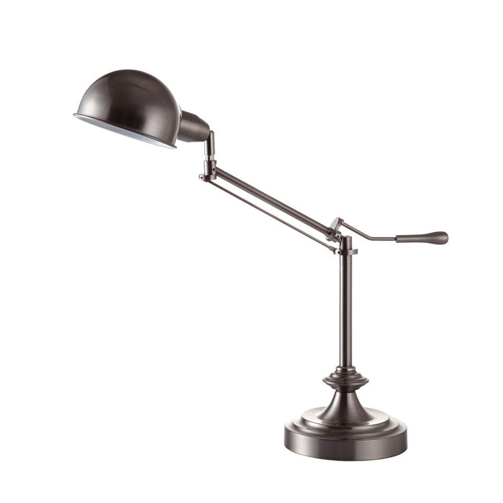 Silver Metal Swing Arm Table Lamp on a white background