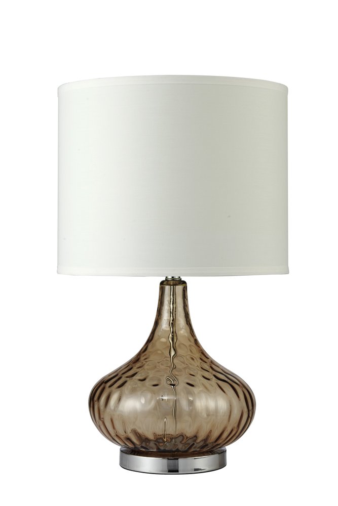 Brown Textured Glass Table Lamp on a white background