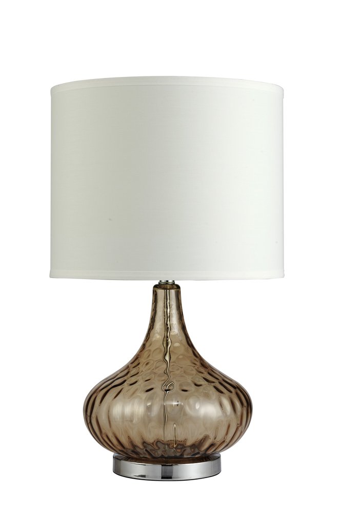 Brown Textured Glass Table Lamp on a white background