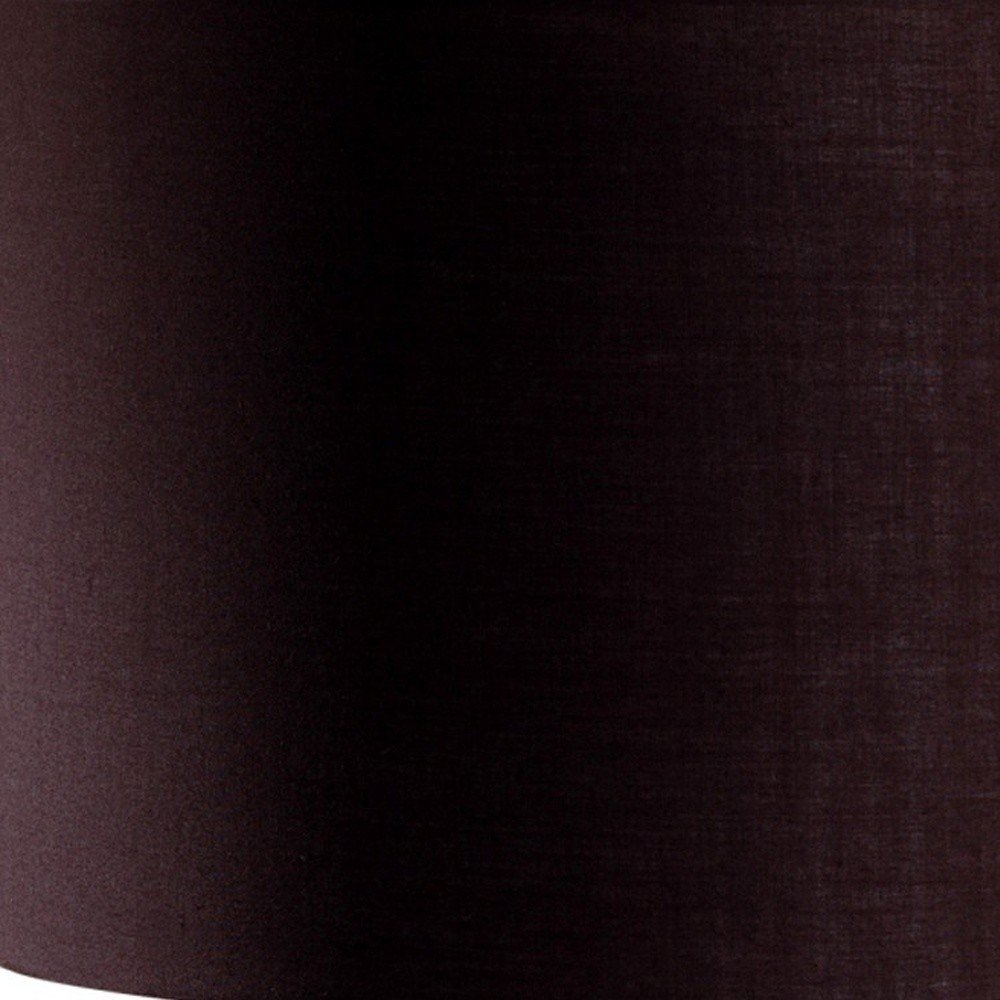 Detail view of 29" Silver Ceramic Geometric Table Lamp With Brown Classic Drum Shade, filling the frame with the brown ceramic texture.