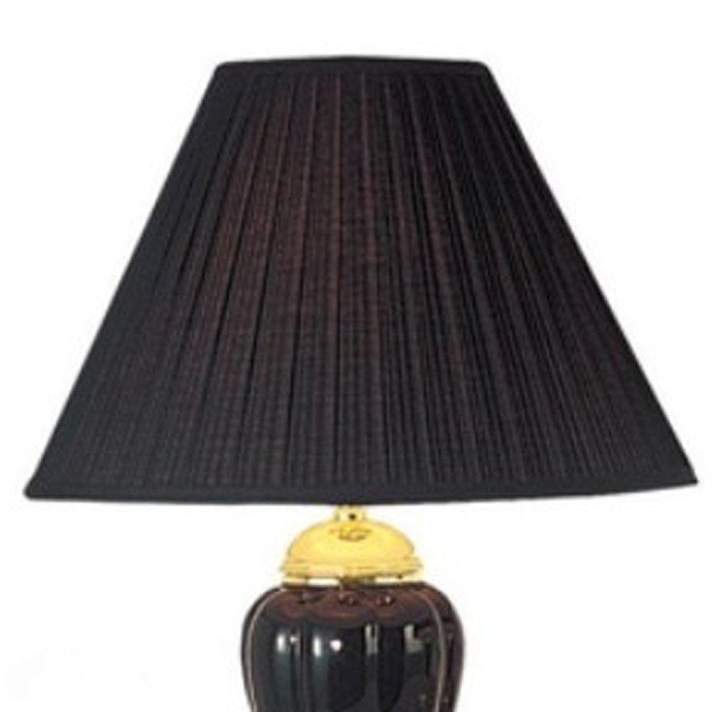 Set of Three 64" Black Urn Bedside Lamps With Empire Shades