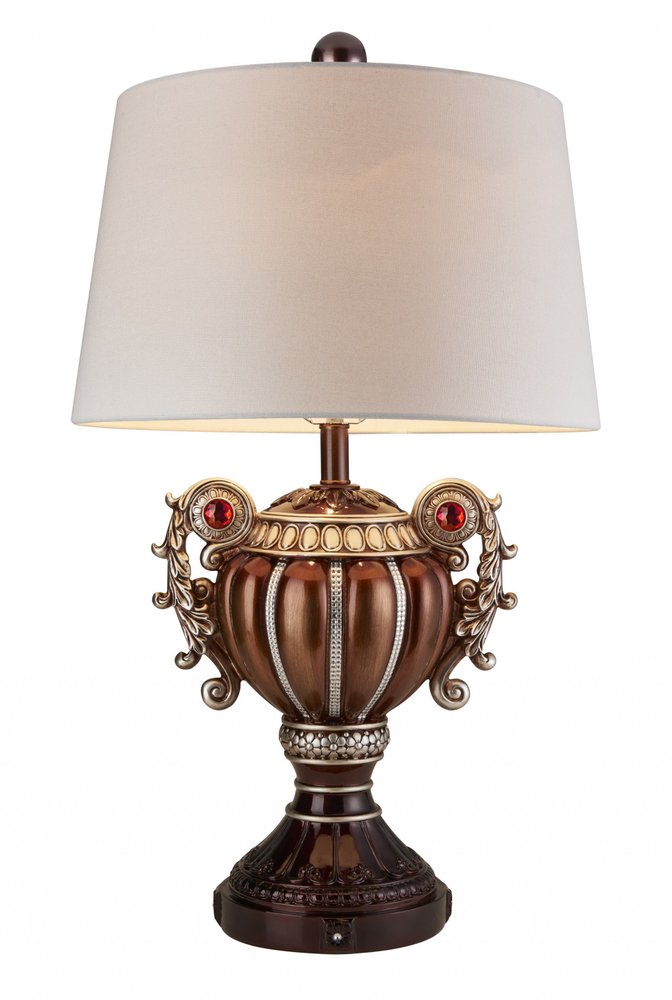 Tall Bronze Urn Shaped Table Lamp on a white background