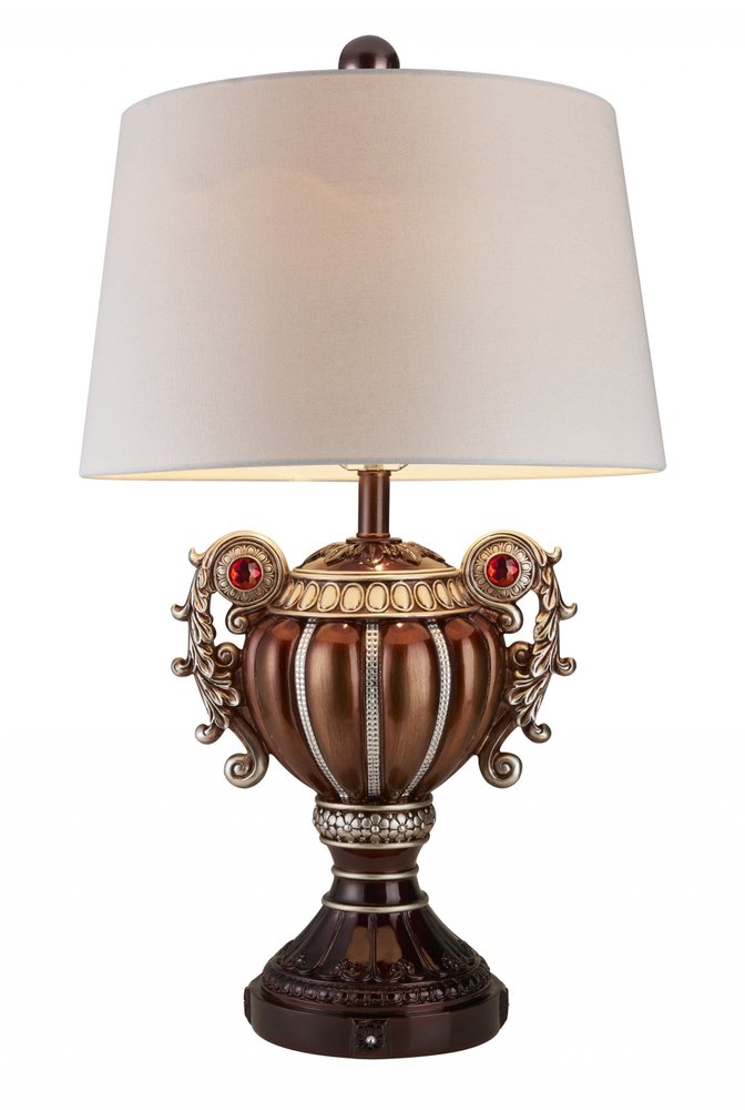 Tall Bronze Urn Shaped Table Lamp on a white background