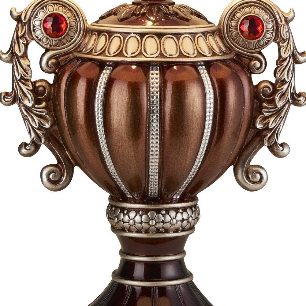 Tall Bronze Urn Shaped Table Lamp on a white background