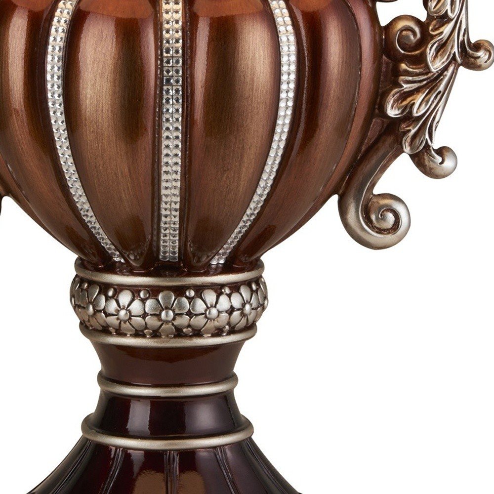 Tall Bronze Urn Shaped Table Lamp on a white background