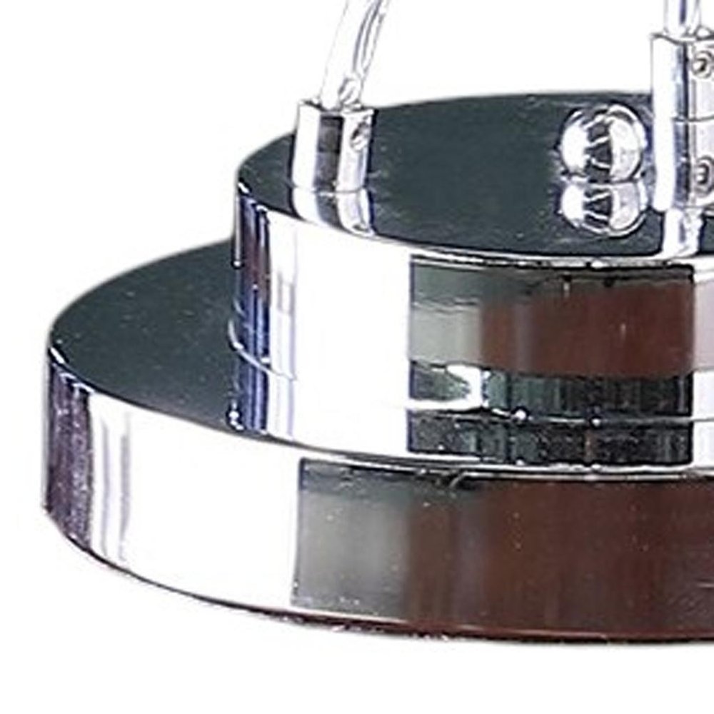 28" Clear Three Light Bedside Led Table Lamp. Table lamp isolated on a plain white background.