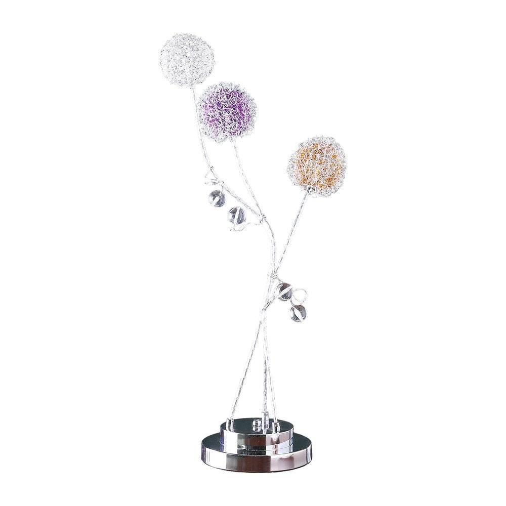 28" Clear Three Light Bedside Led Table Lamp. Table lamp isolated on a plain white background, showing its clear color.