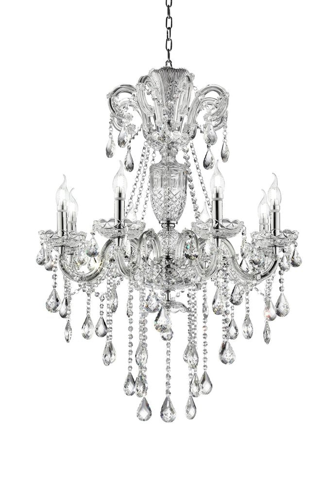 Candle Style Empire Transparent Glass Led Ceiling Light on a white background