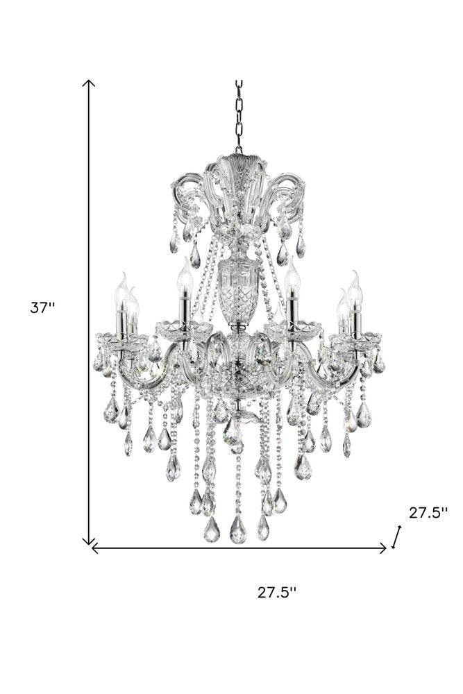 Candle Style Empire Transparent Glass Led Ceiling Light on a white background