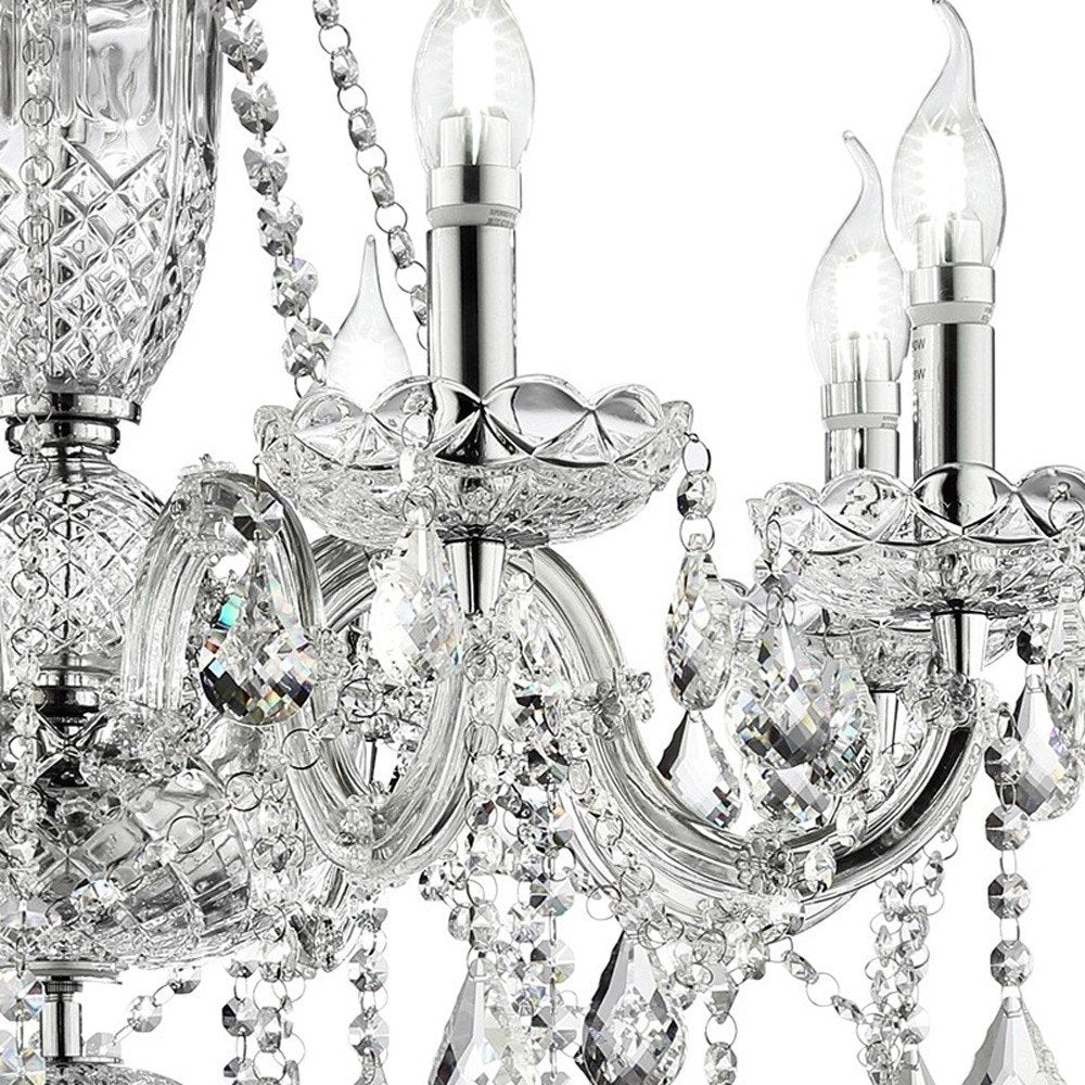 Candle Style Empire Transparent Glass Led Ceiling Light on a white background