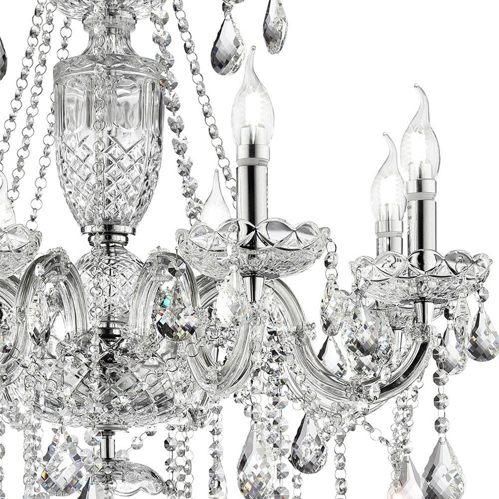 Candle Style Empire Transparent Glass Led Ceiling Light on a white background