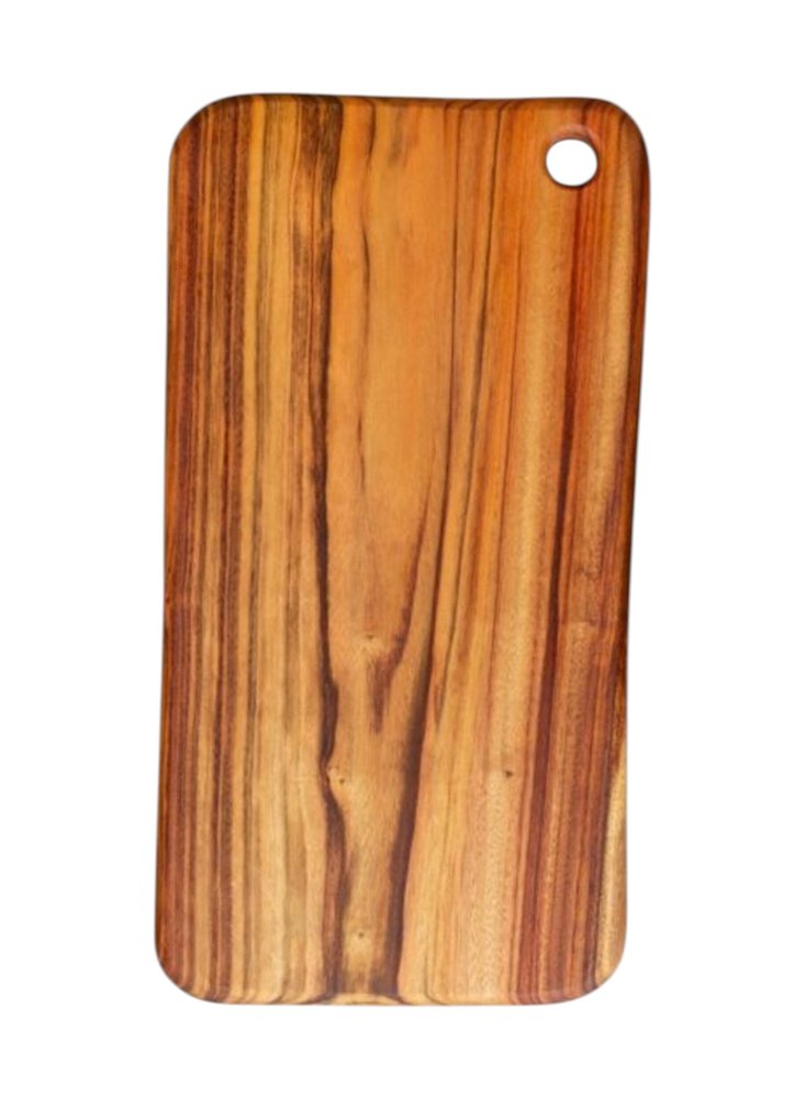 Natural Rounded Rectangle Anti-Bacterial Cutting Board on a white background