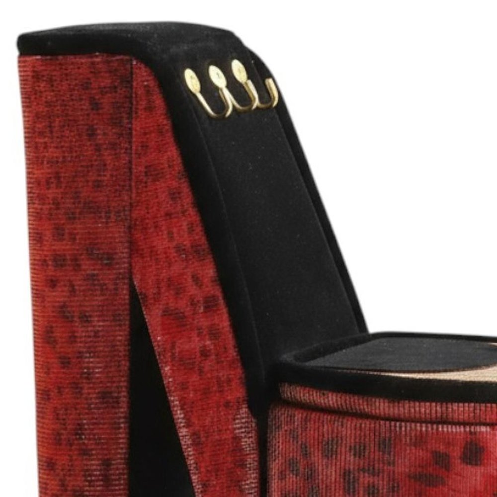 9" Purple Black And Gold Velvet High Heel Jewelry Box