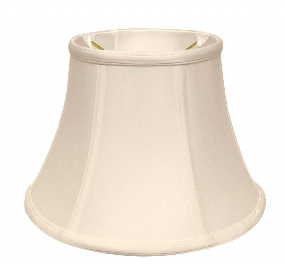 White Monay Shantung Silk Drum Lamp Shade on a white background
