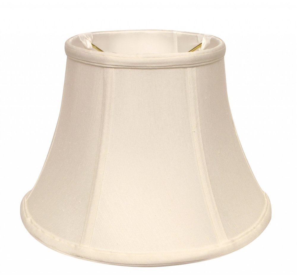 White Monay Shantung Silk Drum Lamp Shade on a white background