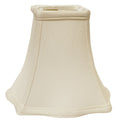 White Monay Shantung Silk Square Lamp Shade on a white background