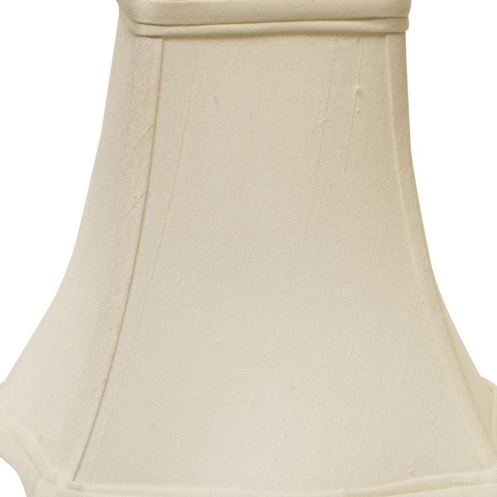 White Monay Shantung Silk Square Lamp Shade on a white background
