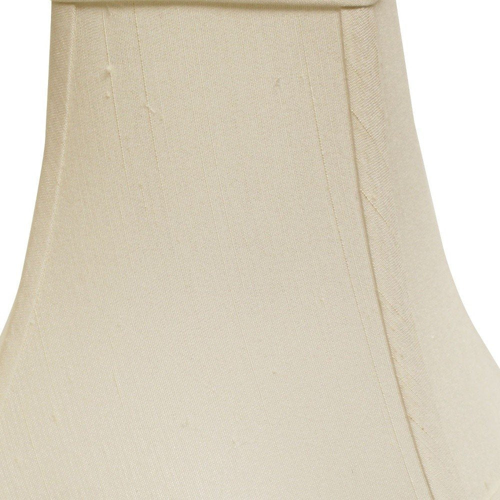 White Monay Shantung Silk Square Lamp Shade close-up detail