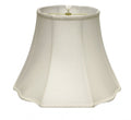 White Monay Shantung Silk Bell Lamp Shade on a white background