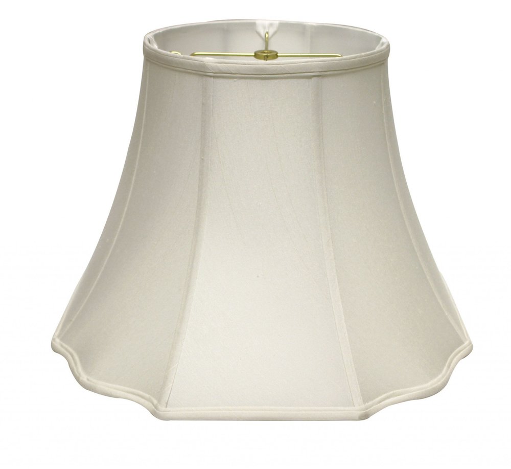 White Monay Shantung Silk Bell Lamp Shade on a white background