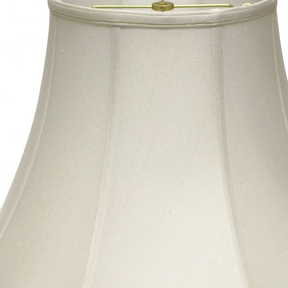 White Monay Shantung Silk Bell Lamp Shade close-up detail