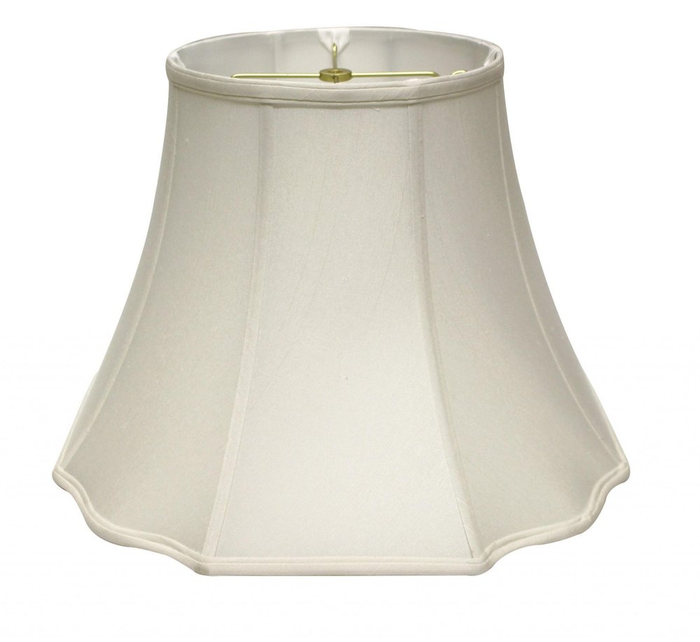 White Monay Shantung Silk Bell Lamp Shade on a white background