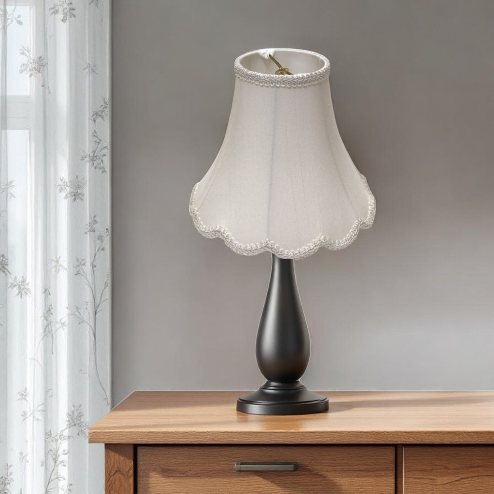 White Monay Shantung Silk Bell Lamp Shade - SKU 469577