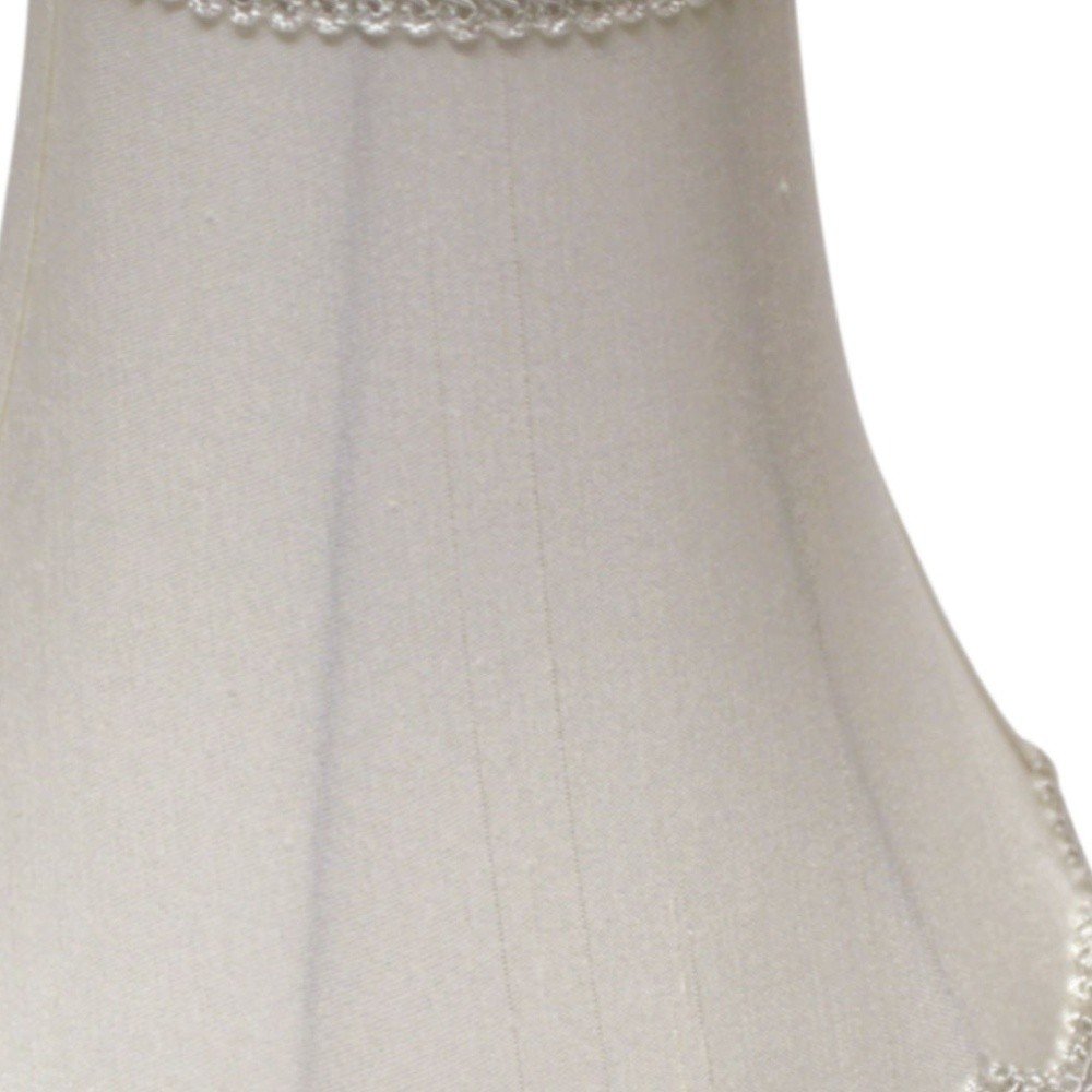 White Monay Shantung Silk Bell Lamp Shade - SKU 469577